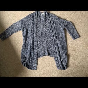blue sweater/cardigan